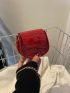Mini Crocodile Embossed Saddle Bag