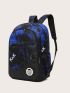 3pcs Colorblock Letter Detail Backpack Set