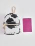 Cow Print Mini Coin Purse, Cute Zipper Storage Bag