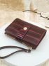 Geometric Embossed Metal Decor Small Wallet