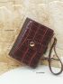 Geometric Embossed Metal Decor Small Wallet