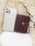 Geometric Embossed Metal Decor Small Wallet