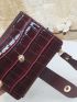 Geometric Embossed Metal Decor Small Wallet