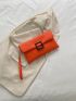 Neon Orange Flap Square Bag