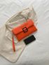 Neon Orange Flap Square Bag