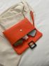 Neon Orange Flap Square Bag