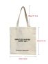 Slogan Graphic Canvas Shopper Bag
