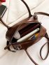 Letter Graphic Satchel Bag