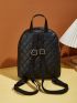 Letter Graphic Quilted Classic Backpack