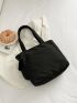 Minimalist Double Handle Shopper Bag, Large Capacity Tote Bag For Work And Travel