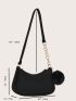 Pom Pom Decor Hobo Bag