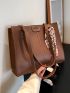 Letter Patch & Twilly Scarf Decor Square Bag