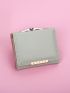 Metal Decor Kiss Lock Small Wallet