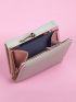Metal Decor Kiss Lock Small Wallet