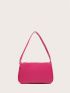 Mini Neon Pink Butterfly Decor Baguette Bag