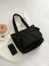 Minimalist Double Handle Shopper Bag, Large Capacity Tote Bag For Work And Travel