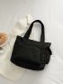 Minimalist Double Handle Shopper Bag, Large Capacity Tote Bag For Work And Travel