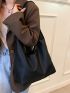 Litchi Embossed Hobo Bag