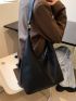 Litchi Embossed Hobo Bag