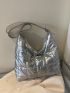 Metallic Quilted Detail Shoulder Bag, Mothers Day Gift For Mom