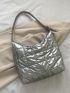 Metallic Quilted Detail Shoulder Bag, Mothers Day Gift For Mom