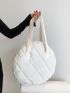 Argyle Quilted Shoulder Tote Bag