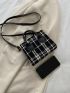 Mini Plaid Pattern Tweed Square Bag