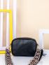 Chevron Detail Tassel Decor Square Bag