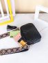 Chevron Detail Tassel Decor Square Bag