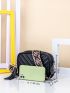 Chevron Detail Tassel Decor Square Bag
