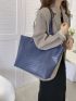 Crocodile Embossed Shoulder Tote Bag With Inner Pouch