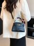 Mini Crocodile Embossed Twilly Scarf Decor Square Bag