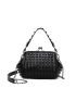 Studded Decor Kiss Lock Design Chain Dome Bag