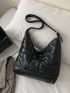 Quilted Detail Hobo Bag