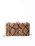 Snakeskin Embossed Chain Square Bag
