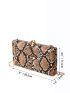 Snakeskin Embossed Chain Square Bag