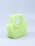 Mini Hollow Out Beaded Satchel Bag