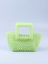 Mini Hollow Out Beaded Satchel Bag