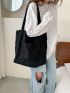 Corduroy Pocket Front Shopper Bag