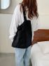 Corduroy Pocket Front Shopper Bag
