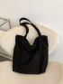 Corduroy Pocket Front Shopper Bag