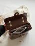 Twist Lock Chain Flap Square Bag