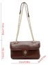 Twist Lock Chain Flap Square Bag