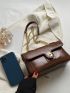 Twist Lock Chain Flap Square Bag