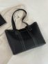 Minimalist Tassel Decor Shoulder Tote Bag With Small Wallet, Best Work Bag For Women