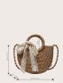 Twilly Scarf Decor Straw Bag