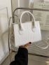 Crocodile Embossed Double Handle Square Bag