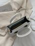 Crocodile Embossed Double Handle Square Bag