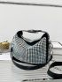 Mini Hobo Bag Rhinestone Decor Top Handle