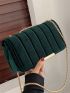 Velvet Chain Flap Square Bag